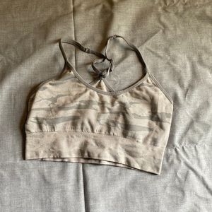 Grey camo sports bra